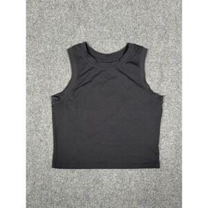 Paragon Tank Top Womens Small Black Cropped Sleeveless Athletic Stretch